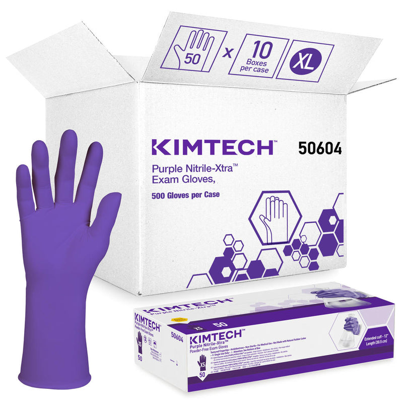 Gloves Nitrile Powder Free Textured 12" Long Purple 50/Box