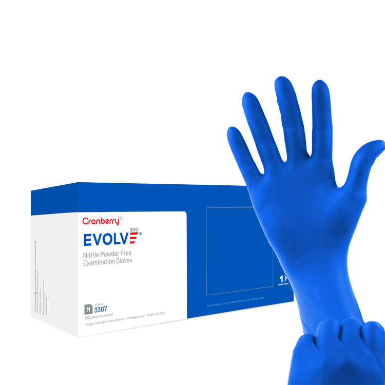 Evolve Powder Free Nitrile Blue 300/Box (Cranberry)