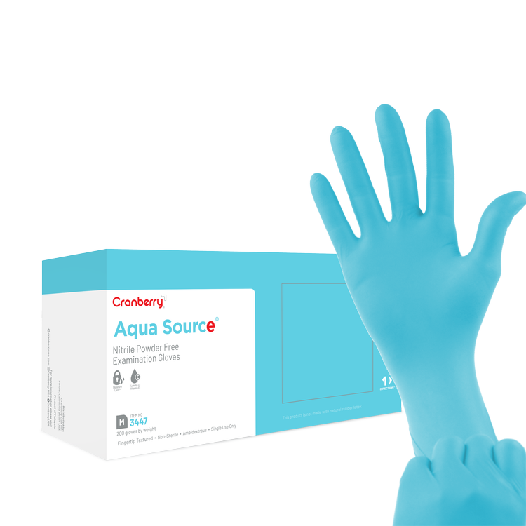 Aqua Source Nitrile Exam Gloves Powder Free, 200/Box (Cranberry)