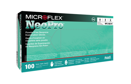 NeoPro Green Neoprene Latex Free, Green, 100/Pkg (Ansell)