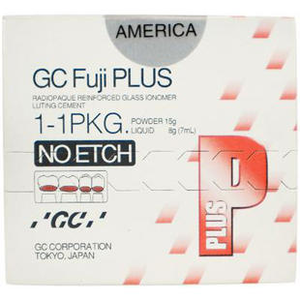 GC Fuji Plus P&L  (Select type: Powder & Liquid No-Etch Package 15gm Powder and  7ml Liquid and  Mix Pad & Scoop)