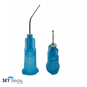 Bent Needle Tips 100/pkg Sky Choice  (Gauge: 25 Gauge Blue (100))