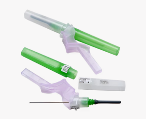 Blood Collection Vacutainer Eclipse Needle Pre-Attached Holder, Green Shield, 21G x 1 1/4