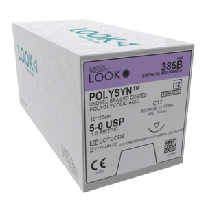 Look Sutures PolySyn Pack of 12 (Size: Look Suture 4-0 PolySyn C6 12/Bx #422B)