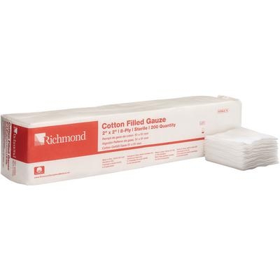 Sponges 2x2 8 Ply Sterile Redi-Pak Cotton-Filled 5000/Case 